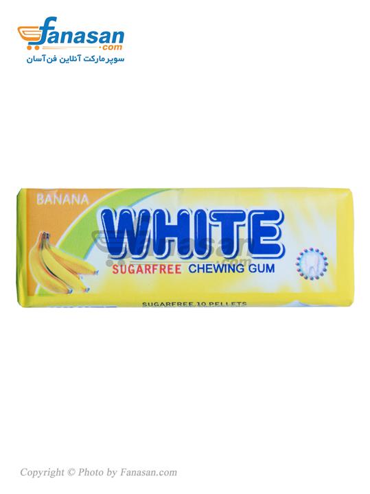 آدامس دراژه بدون شکر وایت با طعم موز 10 عددی